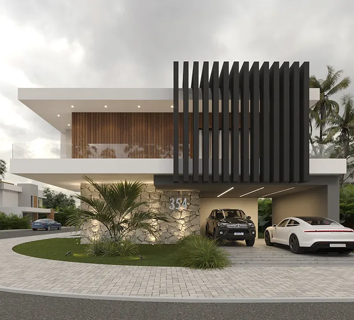 Detalhe de projeto arquitetônico residencial